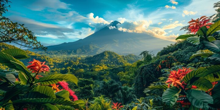 Breathtaking view of the Arenal Volcano in Costa Rica