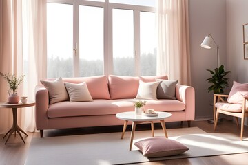 Fototapeta premium Cozy stylish living room interior