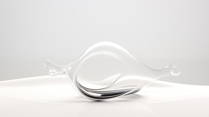 Minimalistic pure flow liquid bubble, white plain background