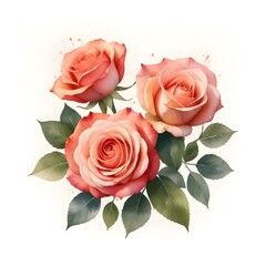 Naklejka premium Romantic Wedding Flowers Illustration Digital Painting Floral Background Beautiful Blossoms Design
