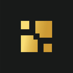 Obraz premium Brand business logo design vector with creative square concept and golden gradient