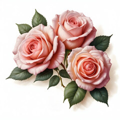 Naklejka premium Romantic Wedding Flowers Illustration Digital Painting Floral Background Beautiful Blossoms Design