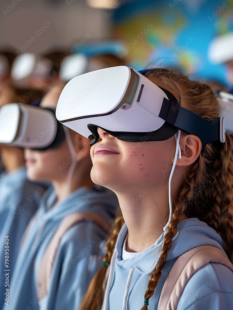 Poster generative ai : ultra modern, next generation virtual reality headsets, the vr heasdsets must be sle