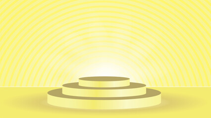 podium with gold coin