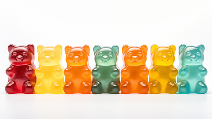 Stock image of colorful gummies on a white background cut out