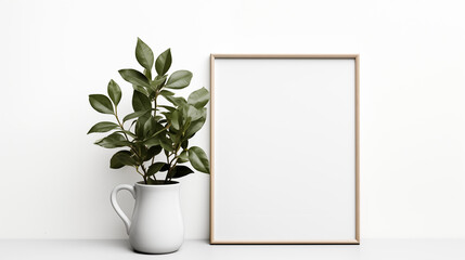 Stock image of outline mockup frame a4 on a white background cut out