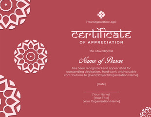 Vintage Certificate of Appreciation Design