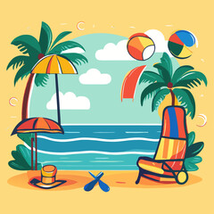 summers cute background art