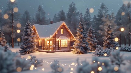 house in the snow