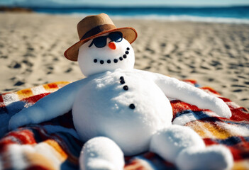 arms Vacation resort beach ski sunglasses winter snowman 