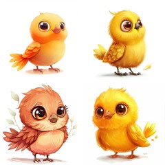 Fototapeta premium set cute character animal wild isolated background