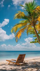 lounge chairs on the beach