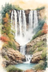 Obraz premium Aquarell - Wasserfälle 