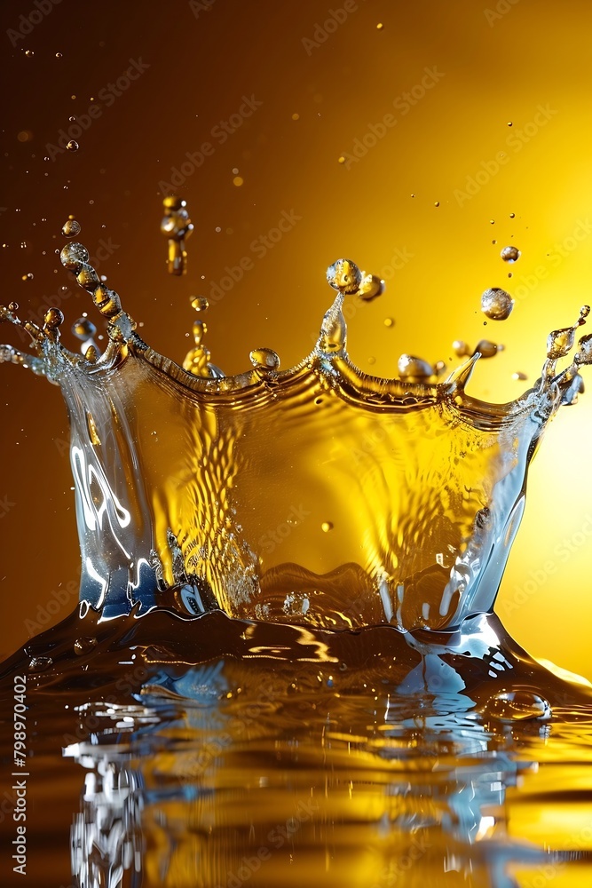 Aufkleber generative ai : a clear and bright medium yellow water splash forms