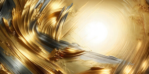 Vibrant Brushed Gold with Artistic Textures
