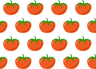 Tomato seamless pattern. Bright repeating vegetable. Healthy food vector illustration