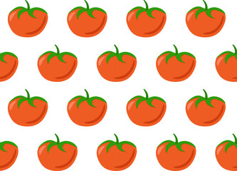 Tomato seamless pattern. Bright repeating vegetable. Healthy food vector illustration