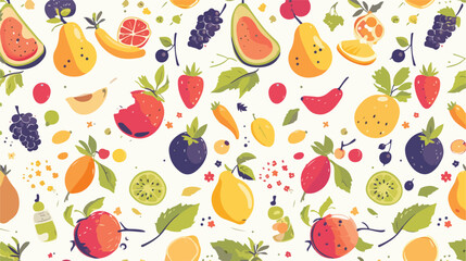 Healthy food pattern with fruits nuts and berries o