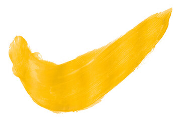 Shiny yellow brush watercolor painting isolated on transparent background. watercolor png