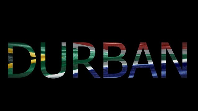 Durban Name on Transparent Background. Waving Flag
