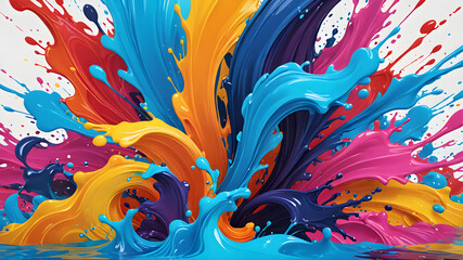 Vibrant Abstract Backgrounds of Colorful Ink Swirls and Splashes
