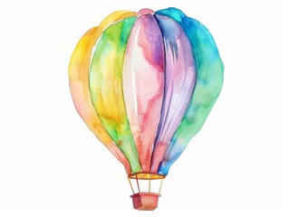 Clipart of a floating hot air balloon watercolor