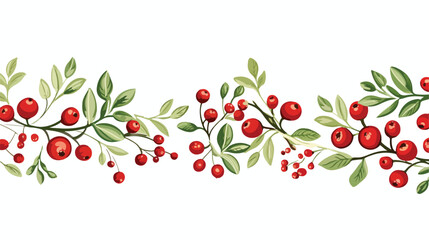 Horizontal backdrop decorated with lingonberries ha