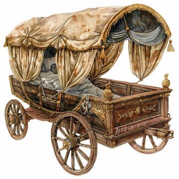 Watercolor illustration of a Roman chariot clipart