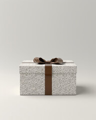 Luxury gift box 3d designed, front view ad mockup, isolated on a white and gray background. - obrazy, fototapety, plakaty