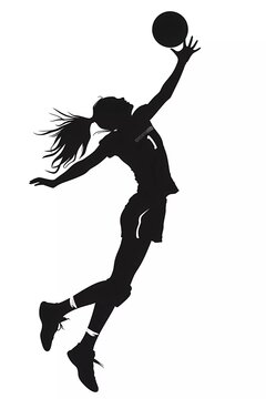 silhouette volleyball player jumping to spike clip art preview