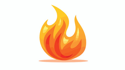 Hot burning fire icon. Flame light with hot tongues