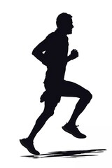 Fototapeta na wymiar male runner silhouette vector illustration, isolated on white background