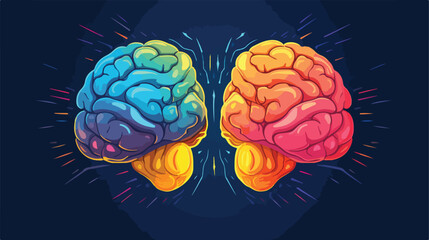 Human brain divided into right and left cerebral he