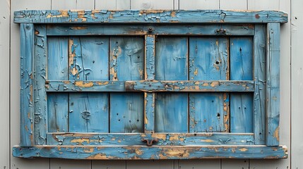 Capturing the essence of farmhouse chic, the distressed wood frame with weathered texture hangs on a rustic barn wall