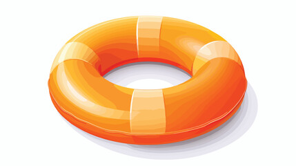 Inflatable swimming rubber ring of round shape. Sum
