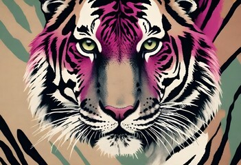 Tiger Print Pattern Illustration Digital Artwork Animal Fur Painting Background Design