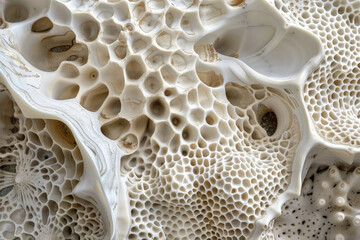 Textured surface of coral skeletons, showcasing intricate structures and calcium carbonate formations. Coral skeleton textures offer a marine-inspired backdrop