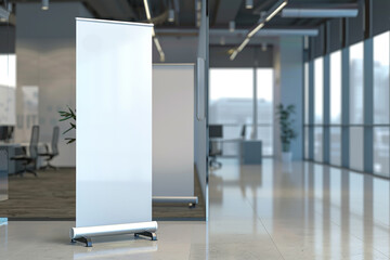 Rollup standee empty poster mockup generated.AI