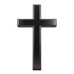 Black silhouette of a Christian cross  isolated on transparent background