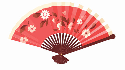 Japanese folding paper hand fan. Asian handheld ite