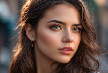 Naklejka premium A Portrait Of Breathtakingly Gorgeous, Exotic, Beautiful Woman. 