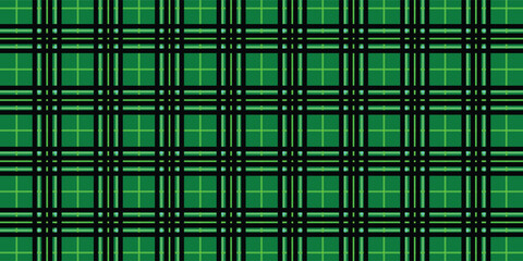 Green Black Lumberjack plaid seamless pattern