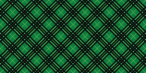 Green Black Lumberjack plaid seamless pattern