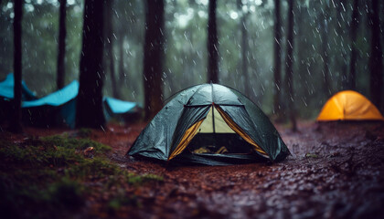 forest rain tropic calm relax camping tent night peaceful meditation quiet