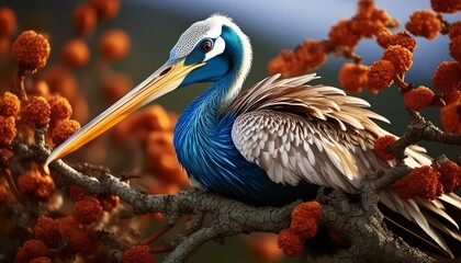 two pelicans on the beach.portrait of a blue bird.pelicans on the beach.portrait of a pelican
