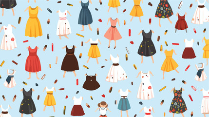 Kids clothes pattern. Childrens summer fashion appa