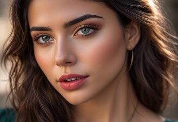 Fototapeta premium A Portrait Of Breathtakingly Gorgeous, Exotic, Beautiful Woman. 