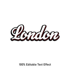 London text effect vector. Editable college t-shirt design printable text effect vector
