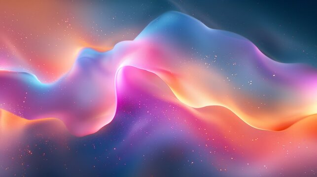 A vibrant, abstract wallpaper showcasing fluid, colorful waves in hues of pink, purple, and blue against a serene backdrop. It exudes a calm yet dynamic energy.