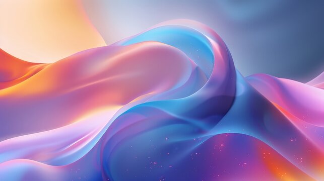 A vibrant, abstract wallpaper showcasing fluid, colorful waves in hues of pink, purple, and blue against a serene backdrop. It exudes a calm yet dynamic energy.